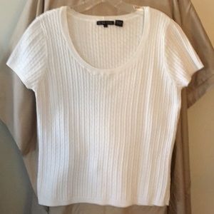 White Cotton Knit Sweater